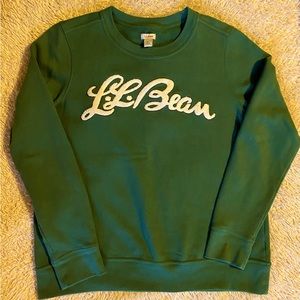 L. L. Bean women’s Crewneck 1912 logo sweatshirt. Size large. Camp Green.